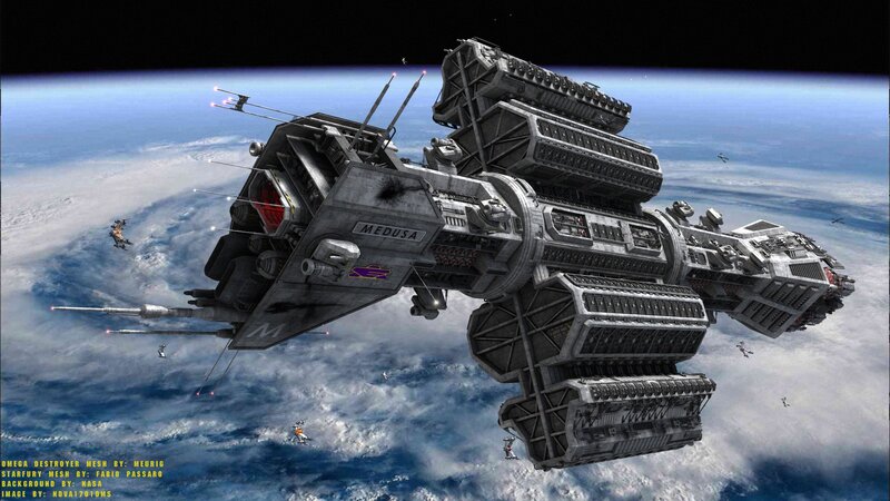 Medusa-class destroyer in orbit