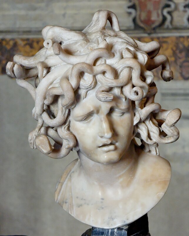 Medusa marble bust