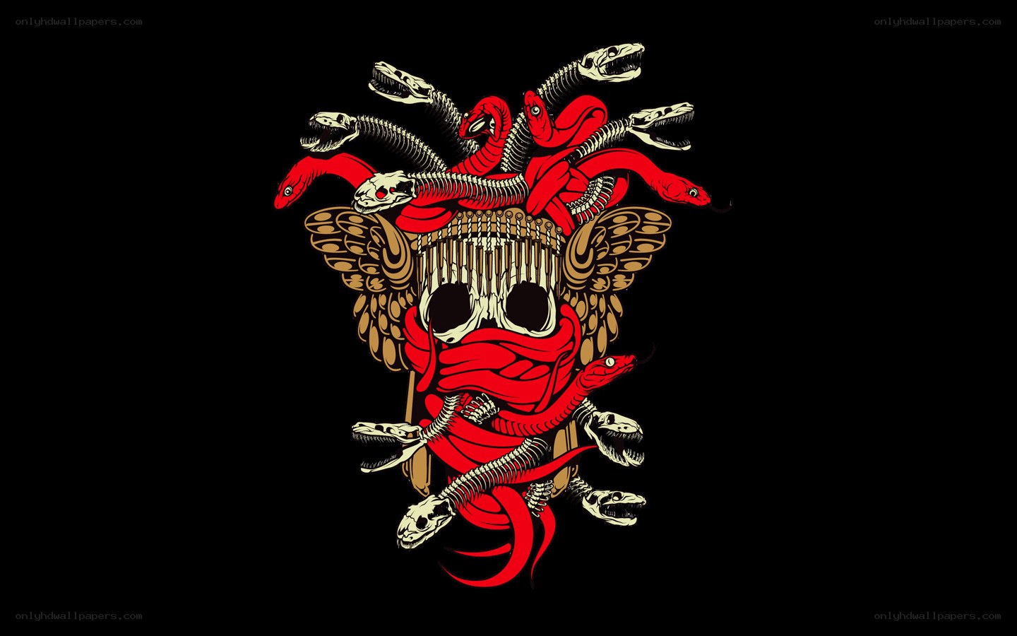 Medusa skull with snakes