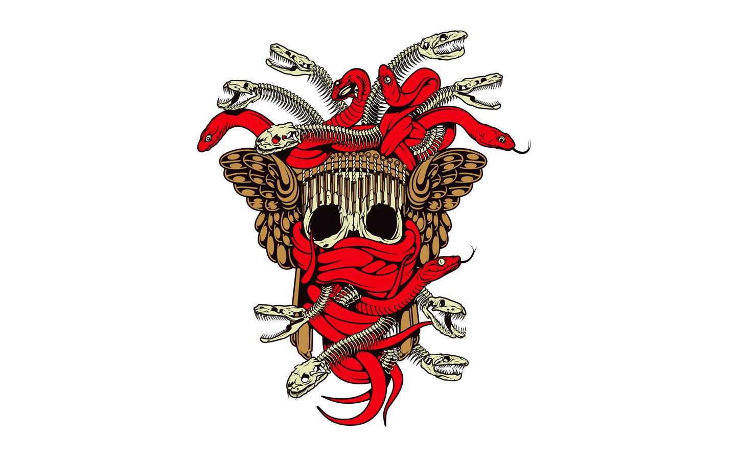 Medusa skull with snakes