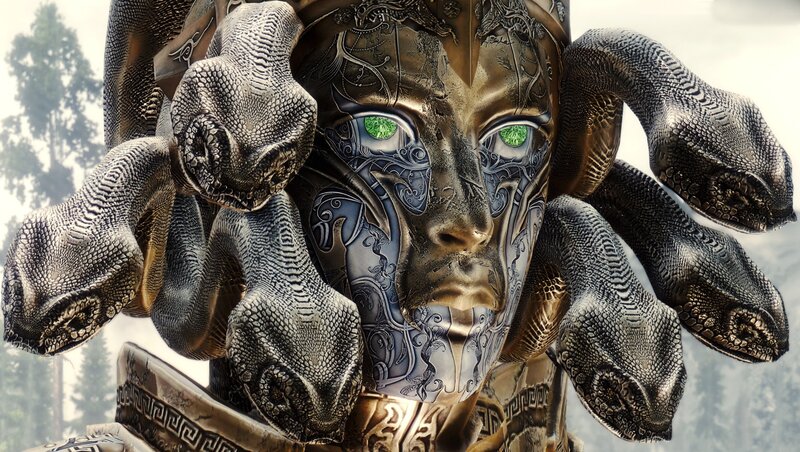 Medusa Statue with Snakes