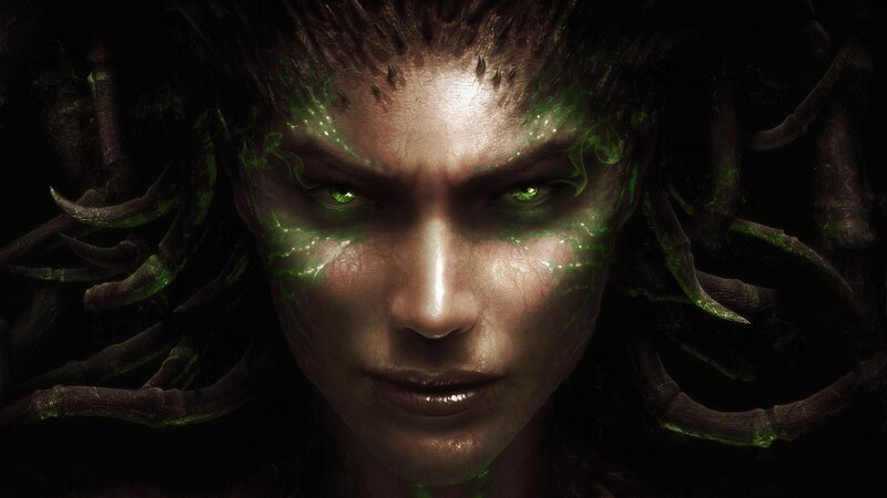 Medusa with Glowing Green Eyes — Dramatic