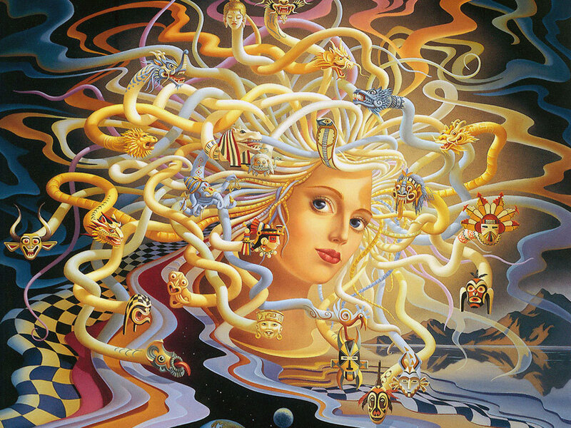 Medusa with serpentine hair