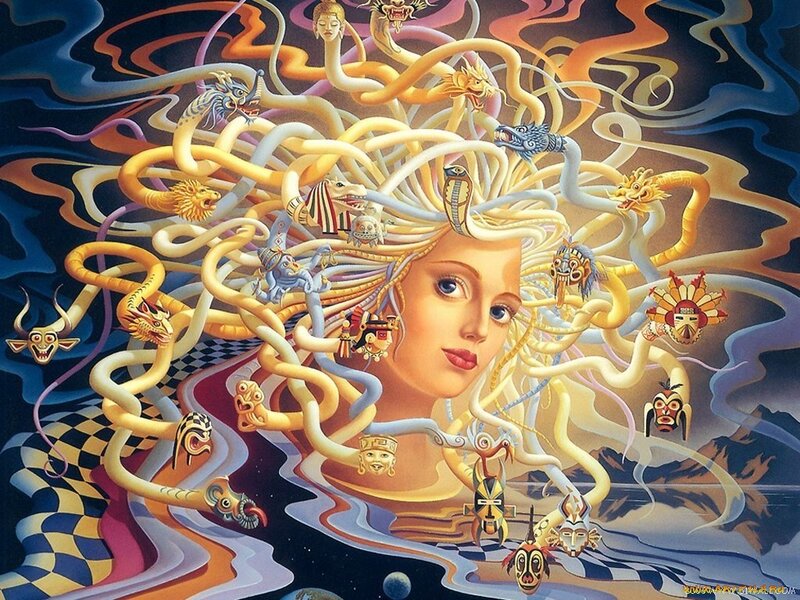 Medusa with serpentine hair