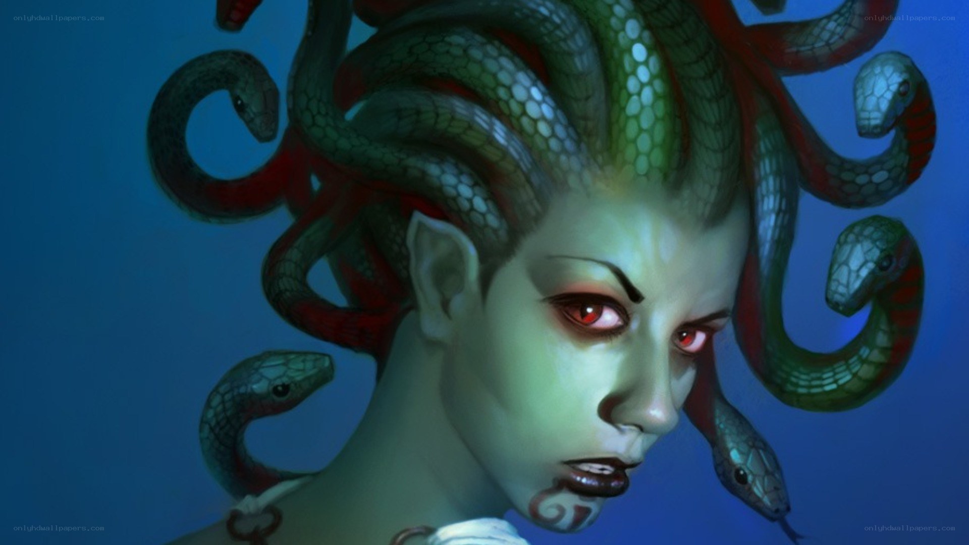 Medusa with snake hair