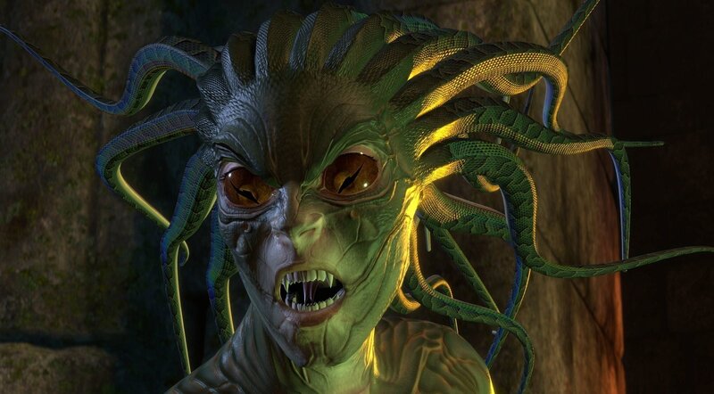 Medusa with Snake Hair — Green, Dramatic