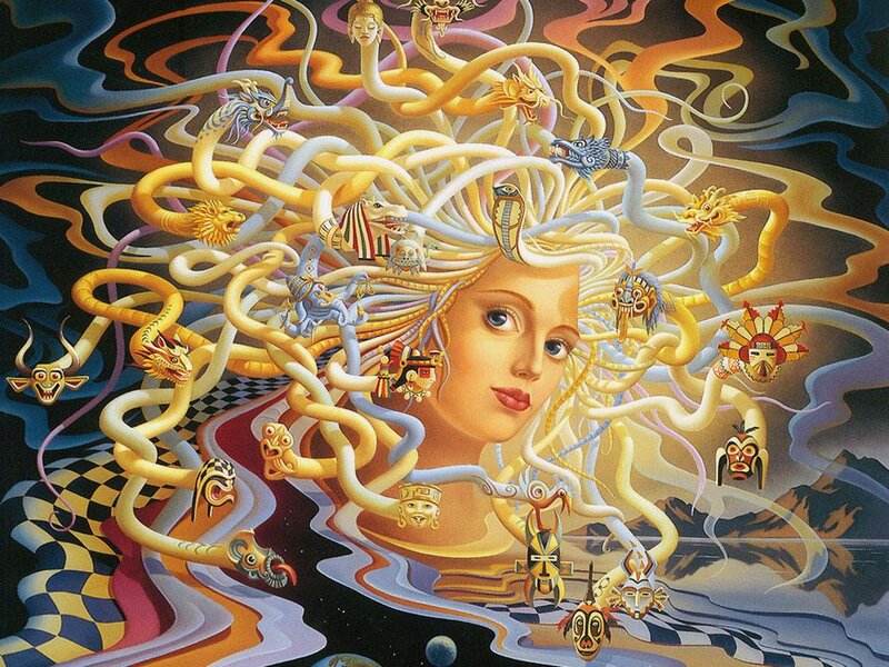 Medusa with Snake Heads — Yellow