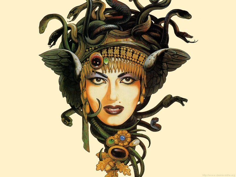 Medusa with snakes and wings