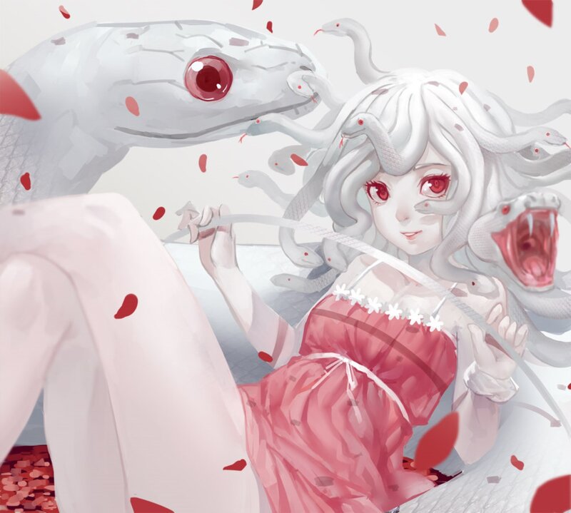 Medusa with Snakes — White