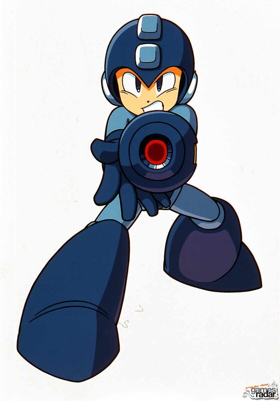 Mega Man aiming his cannon