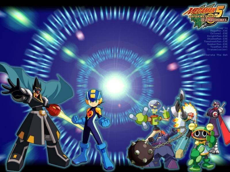 Mega Man and Allies — Blue, Dramatic, Digital Art