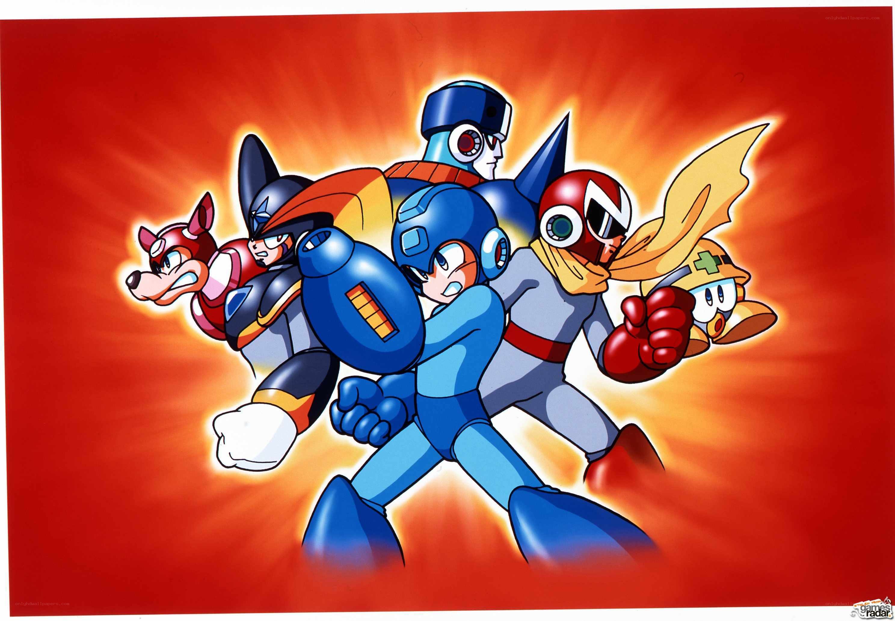 Mega Man and allies in action