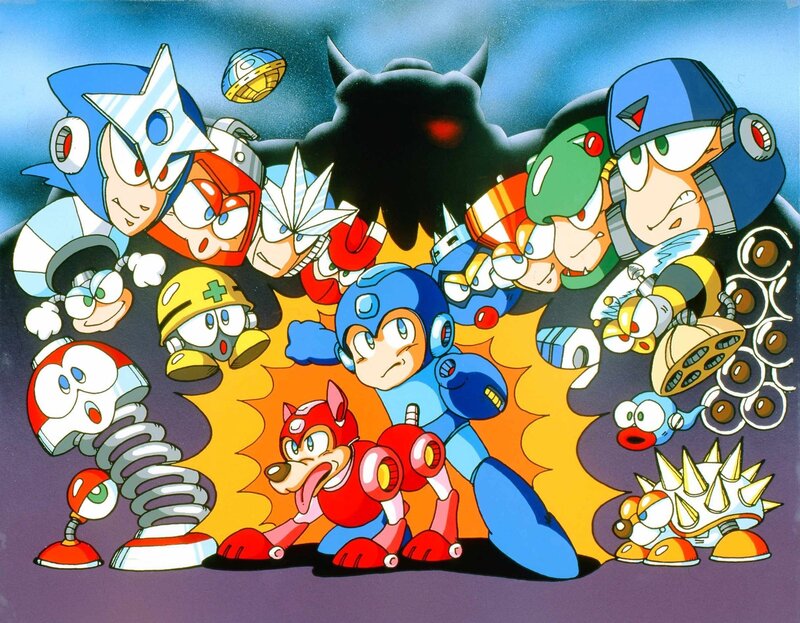 Mega Man and allies in action
