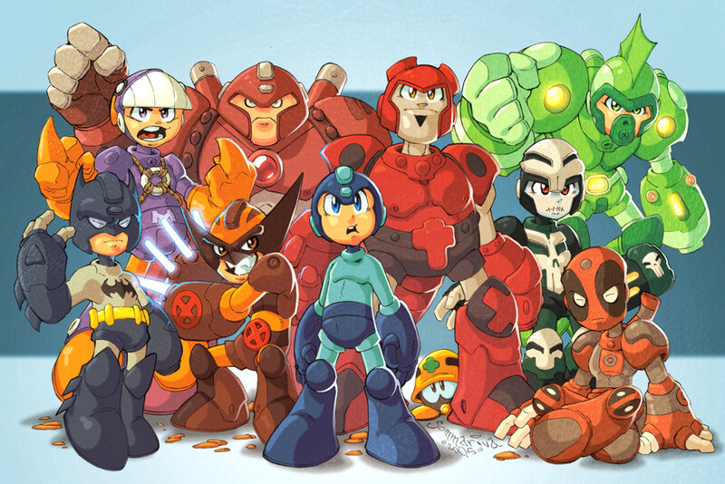 Mega Man and heroes group