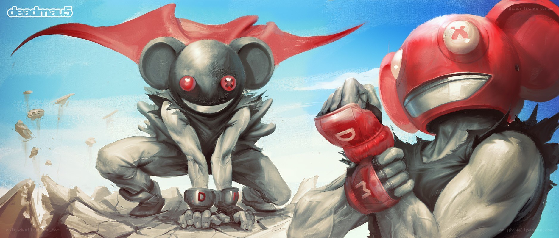 Mega Man and Proto Man in battle