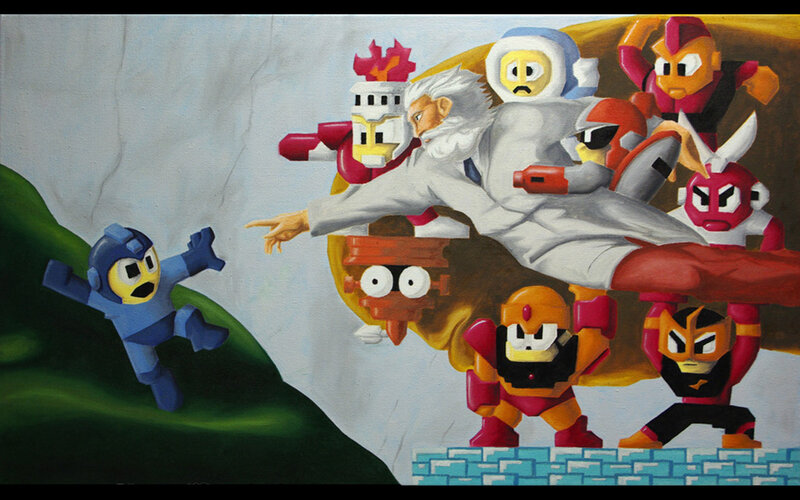 Mega Man and Robots — Blue, Dramatic