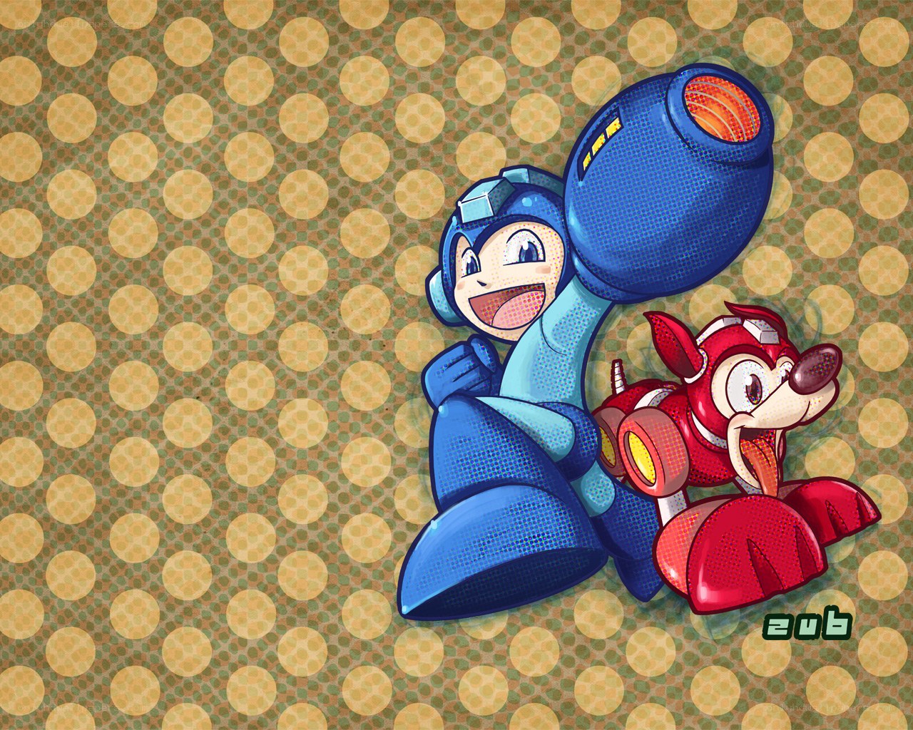 Mega Man and Rush wallpaper