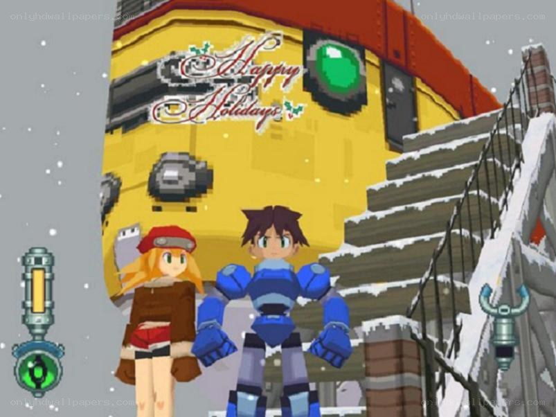 Mega Man Battle Network holiday scene