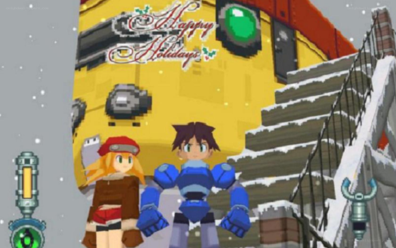 Mega Man Battle Network holiday scene
