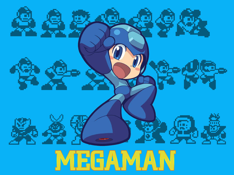 Mega Man Character — Blue, Energetic