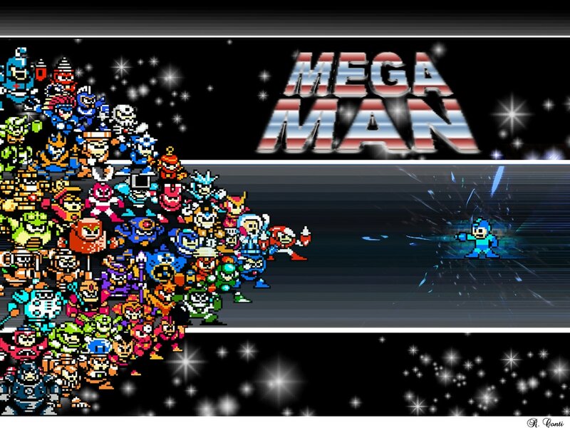 Mega Man character collage