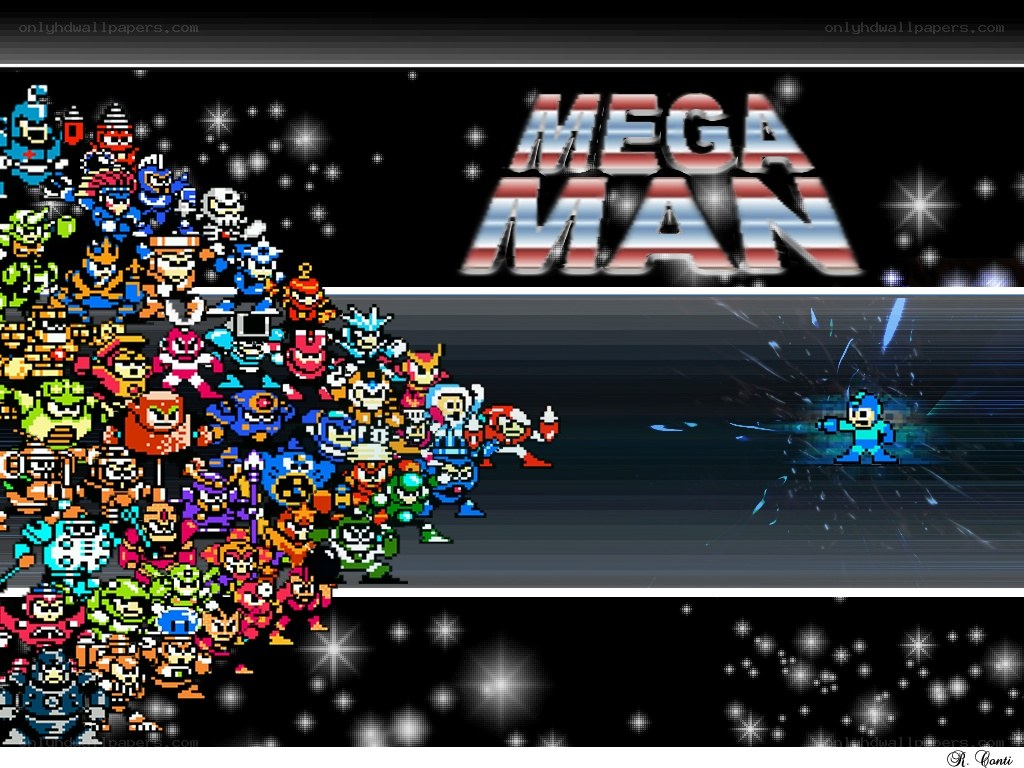 Mega Man character collage