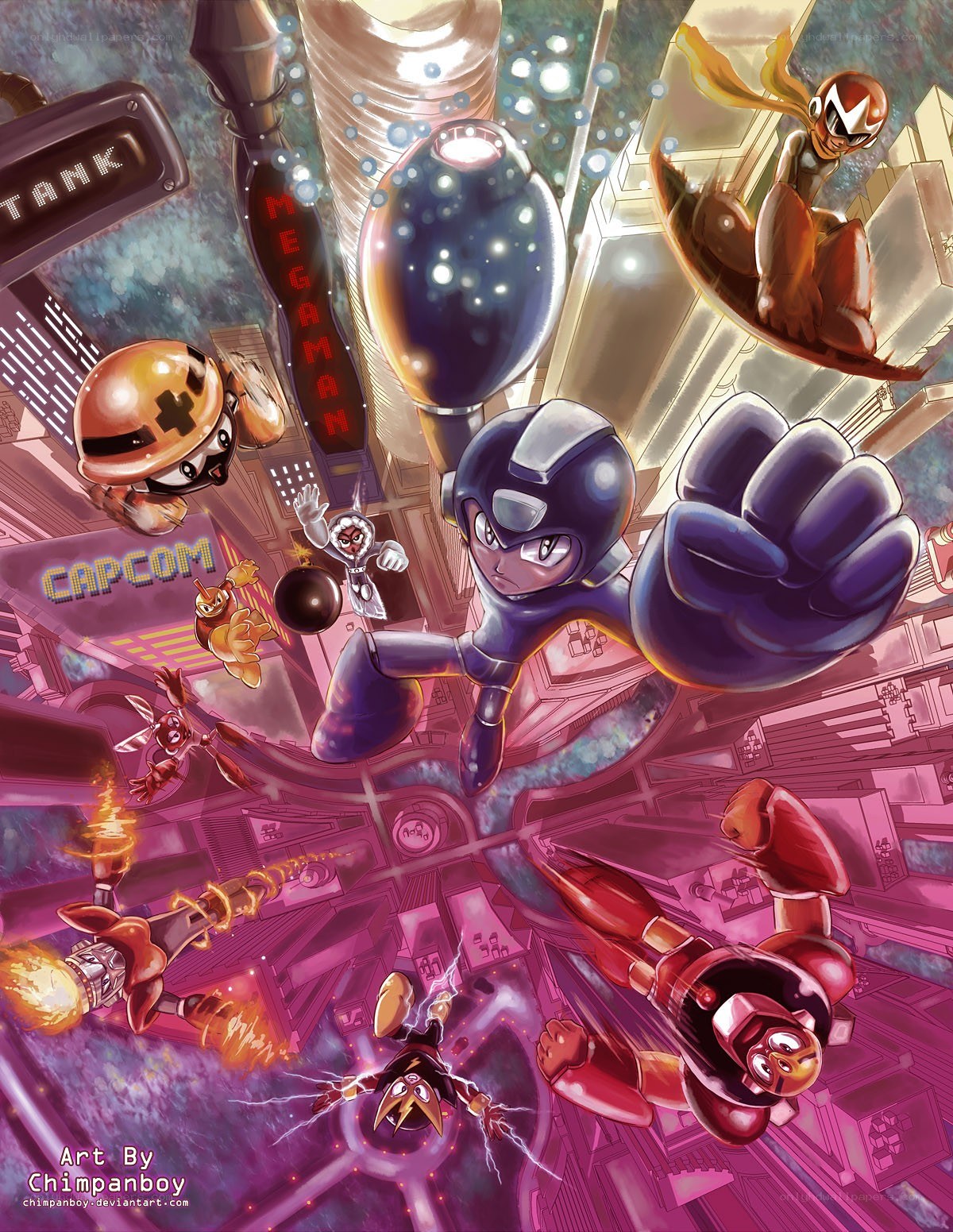 Mega Man character collage