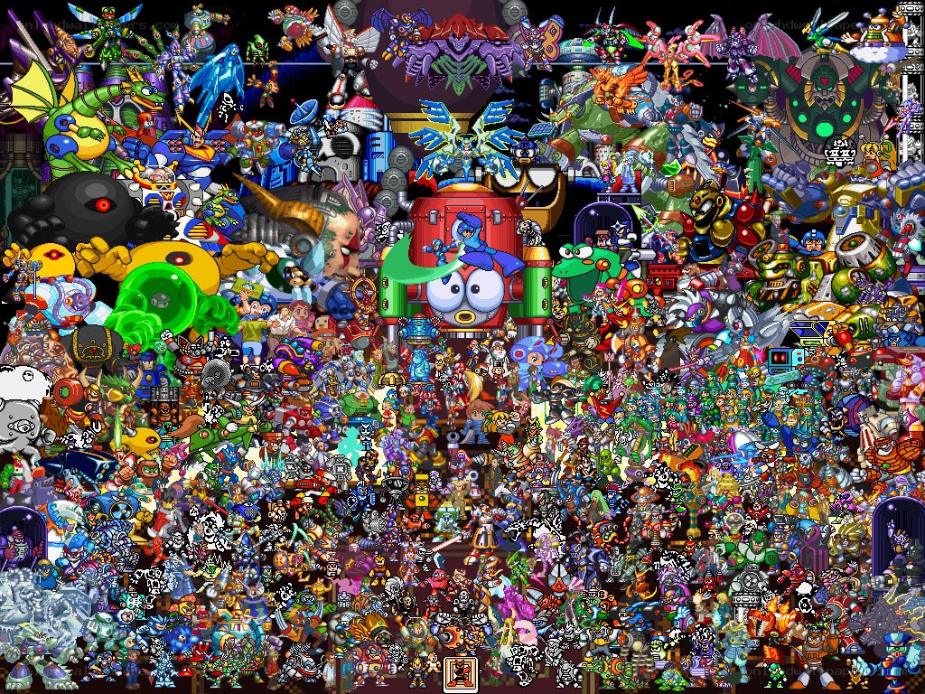 Mega Man character collage