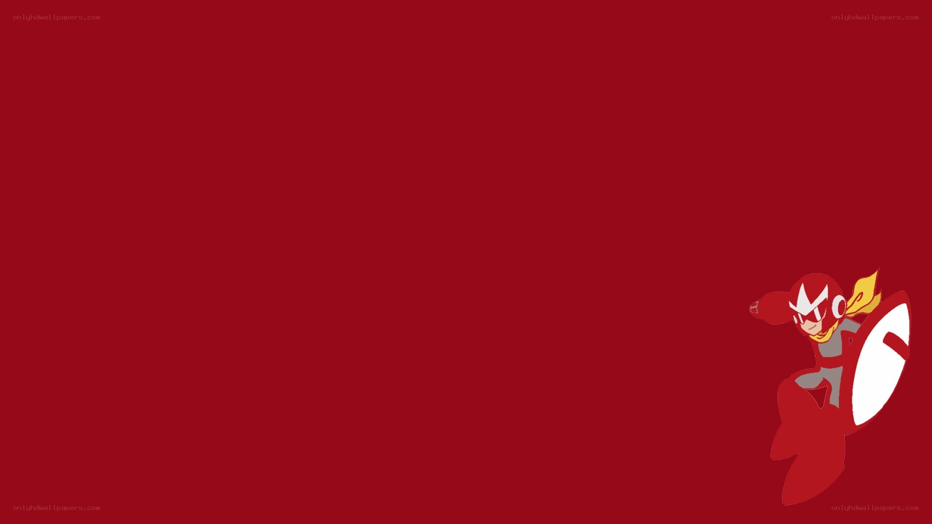 Mega Man character on red background