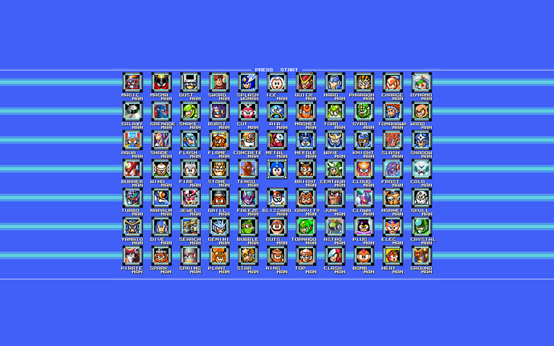 Mega Man character selection screen