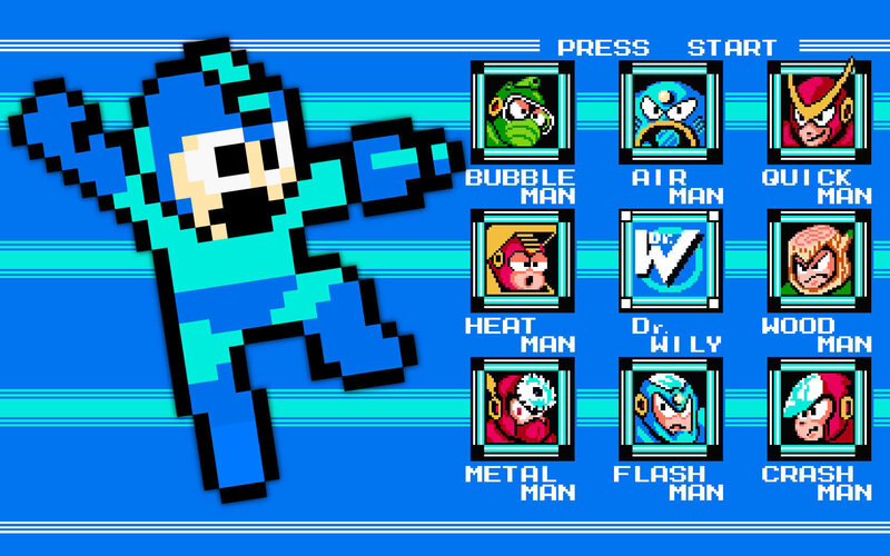 Mega Man character selection screen