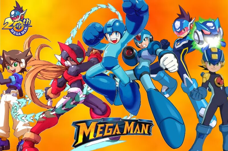 Mega Man characters celebration