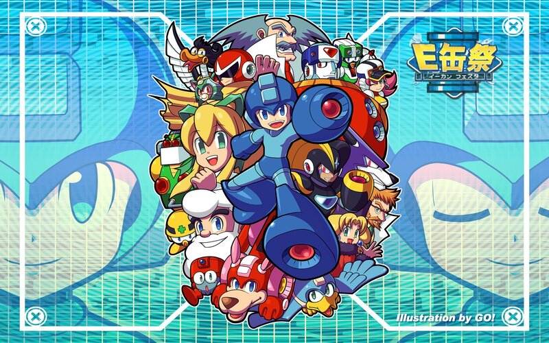 Mega Man characters gathering