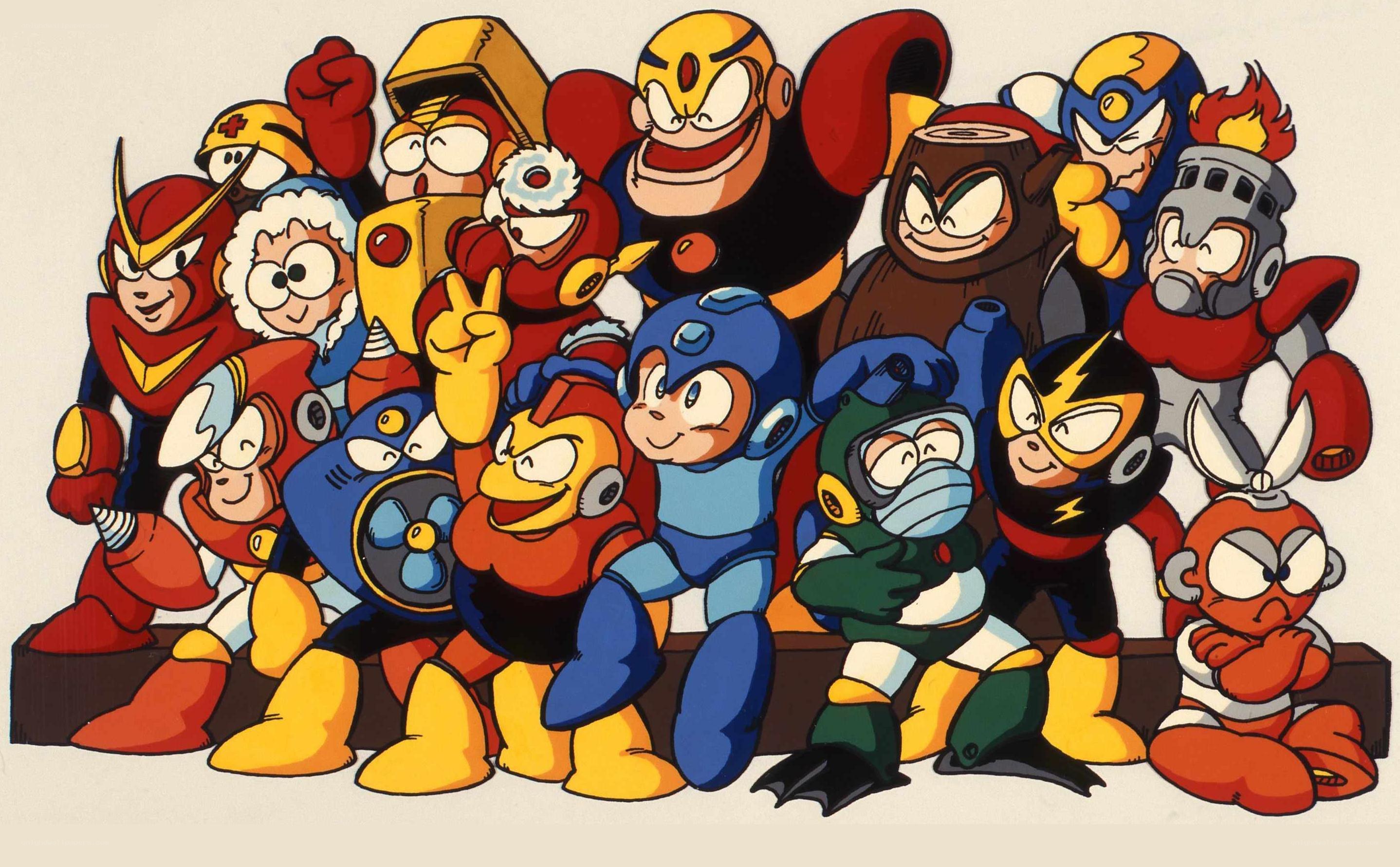 Mega Man characters group portrait