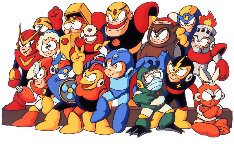 Mega Man characters group portrait