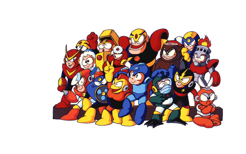 Mega Man characters group portrait