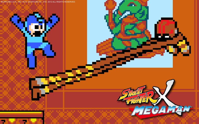 Mega Man Fighting Enemies