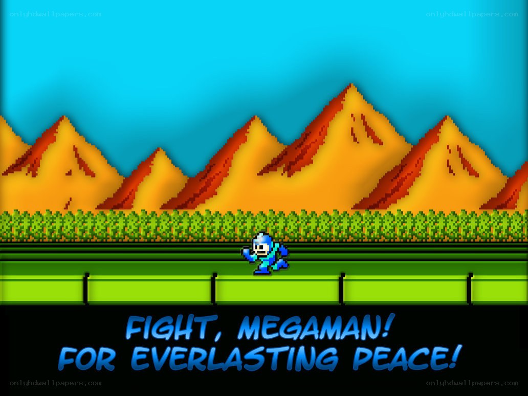 Mega Man fighting for peace