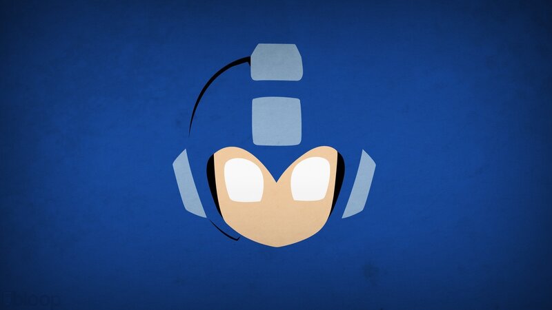 Mega Man Head — Blue, Calm, Minimalist