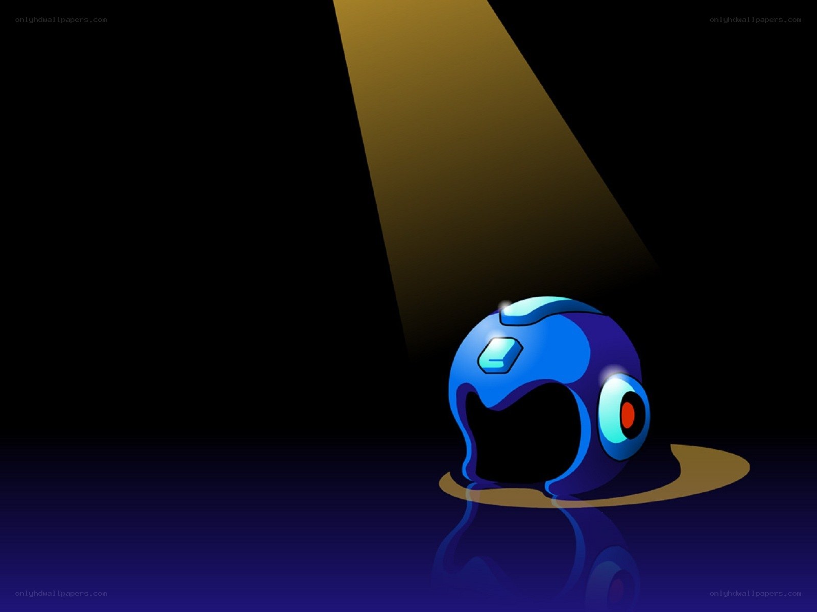 Mega Man helmet in spotlight