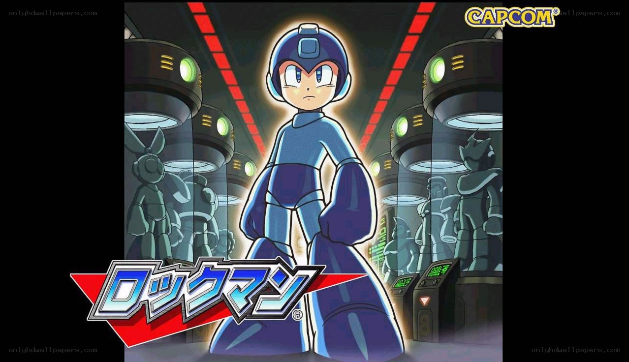 Mega Man in a lab