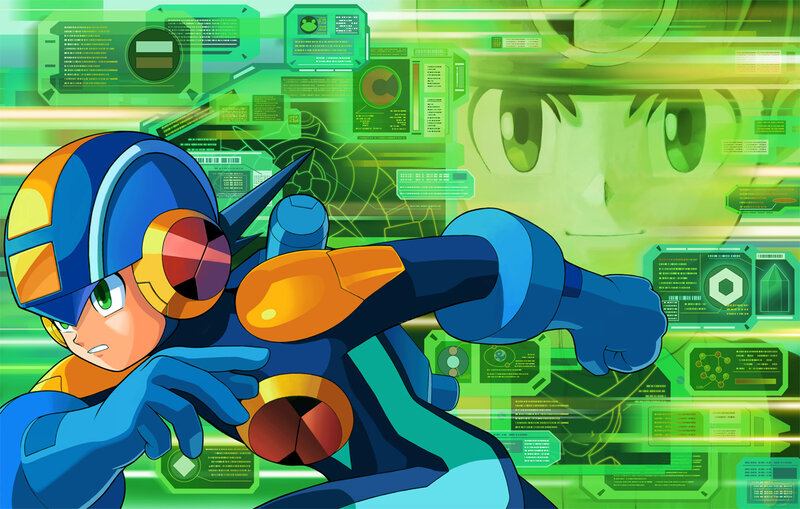 Mega Man in Action — Green