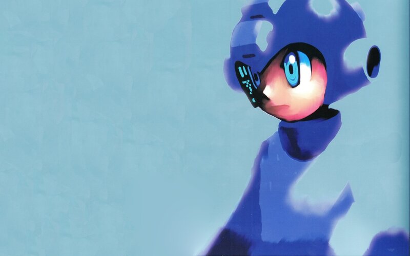Mega Man in blue armor