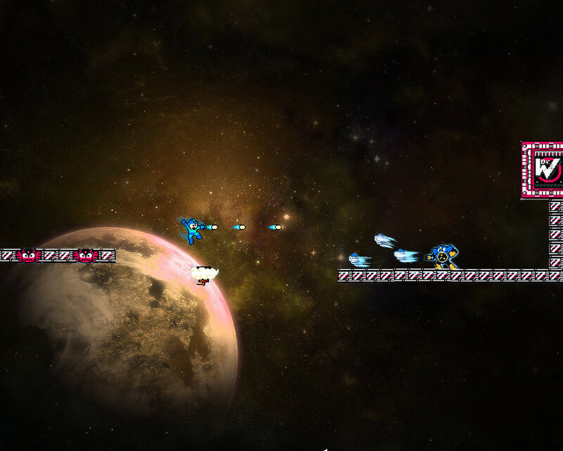 Mega Man in space battle
