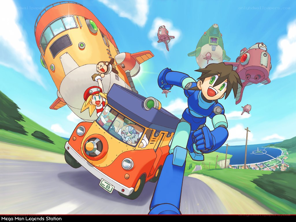Mega Man Legends characters in action