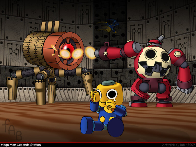 Mega Man Legends robots in action