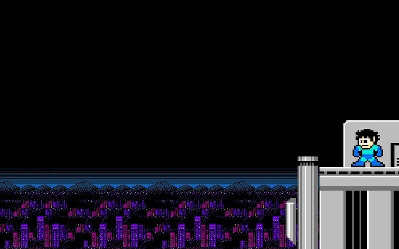 Mega Man on a platform