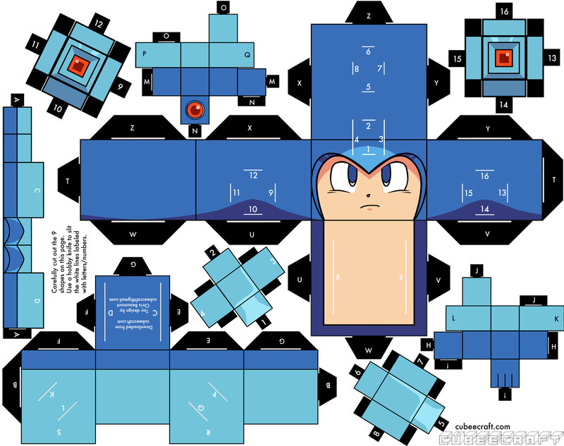 Mega Man paper craft template