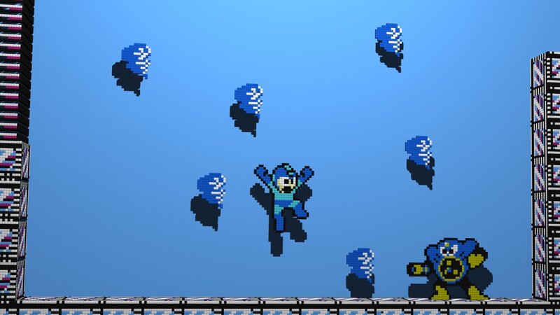 Mega Man pixel art scene