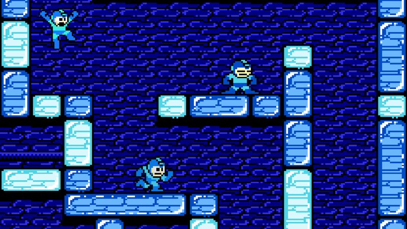 Mega Man platforming scene